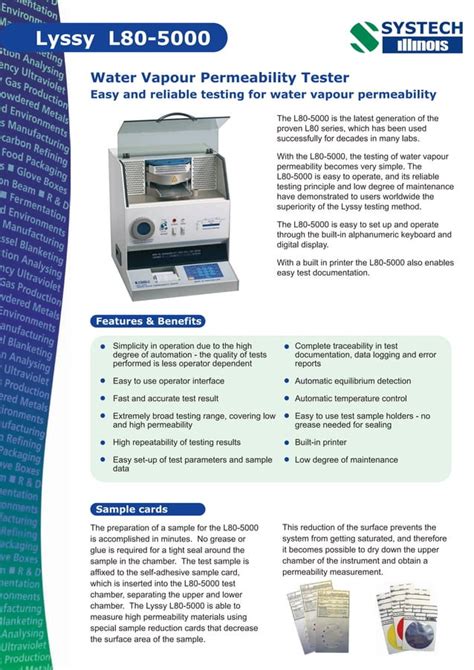 lyssy water vapor permeability tester agencies|Lyssy L80.